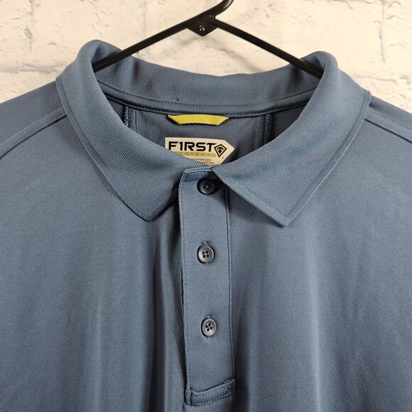 First Tactical Men's Performance Polo Long Sleeve Tactical Gear XXL Blue - Picture 2 of 6